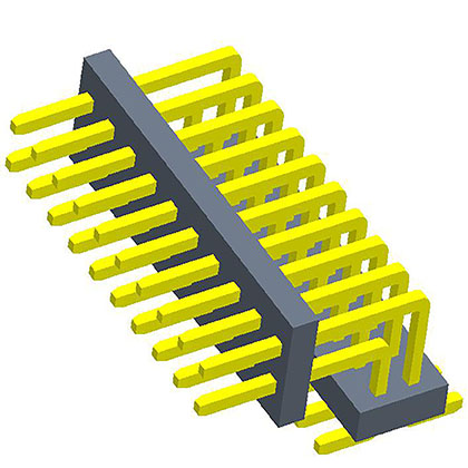 1.27mmPin Header Dual Row 90°SMT